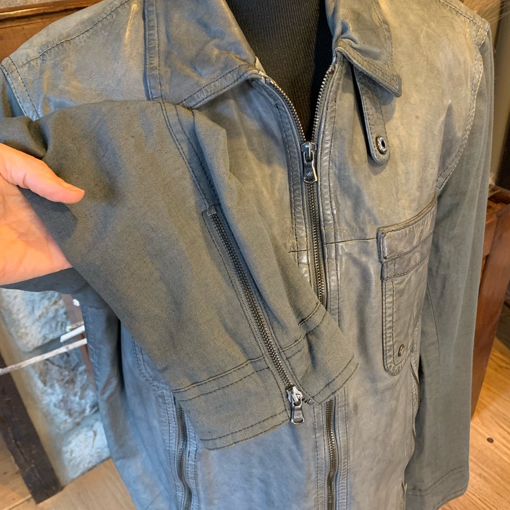 KENNETH COLE  MIXED MEDIA LEATHER  JACKET NWT